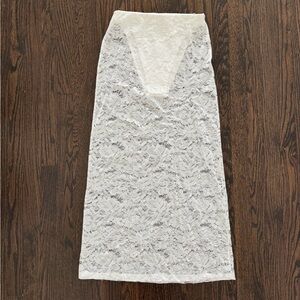 White Lace Midi Skirt